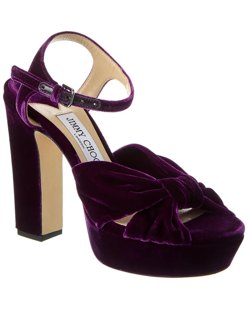 Jimmy Choo Heloise 120 Velvet Platform Sandal Purple