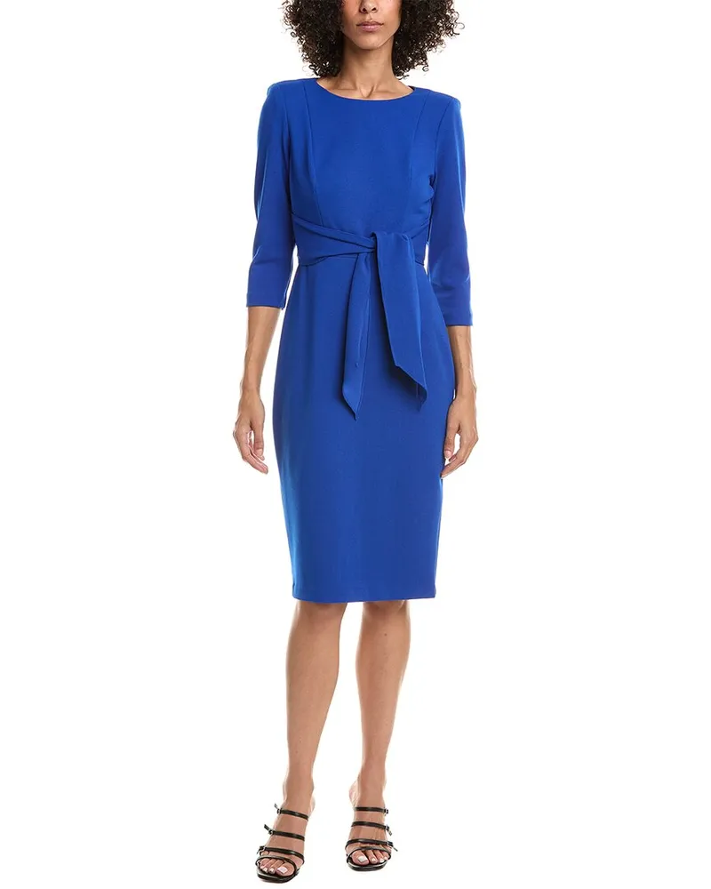 Adrianna Papell Crepe Tie Waist Sheath Dress Nocolor