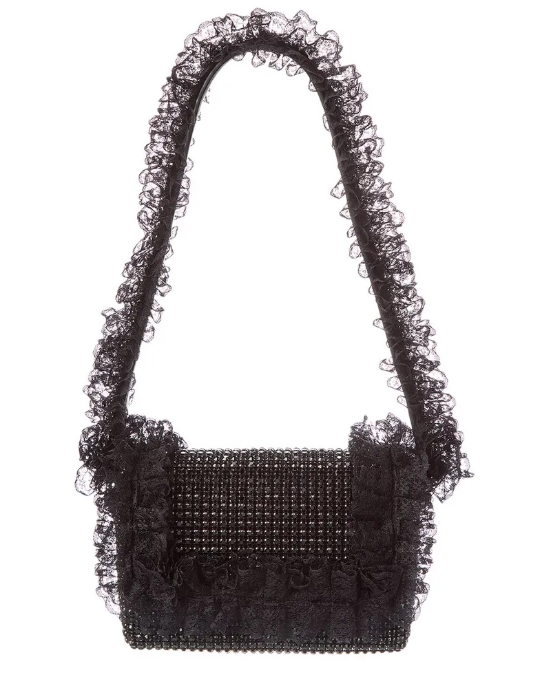 Self-Portrait Self-Portrait Crystal Lace Detail Shoulder Bag Black