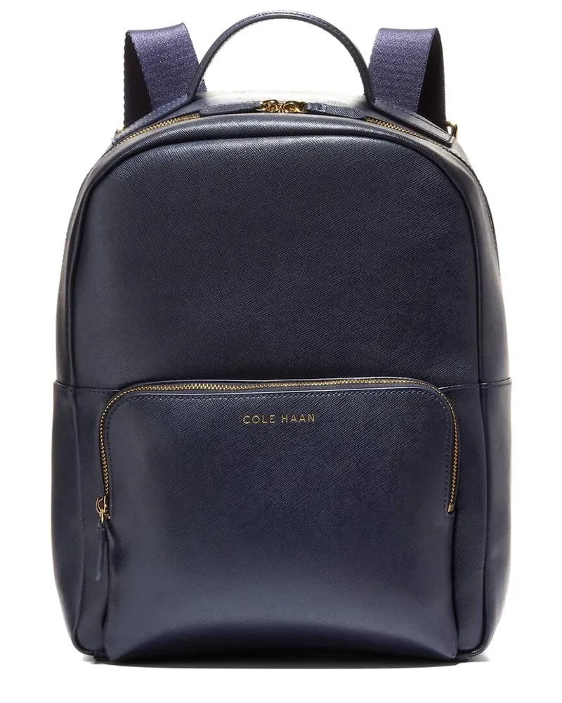 COLE HAAN Delancey Leather Backpack Blue