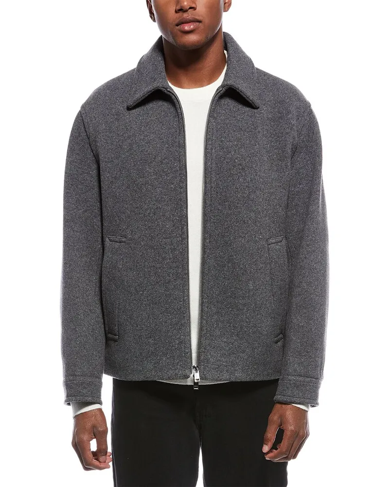 Theory Milo Wool-Blend Coat Gray