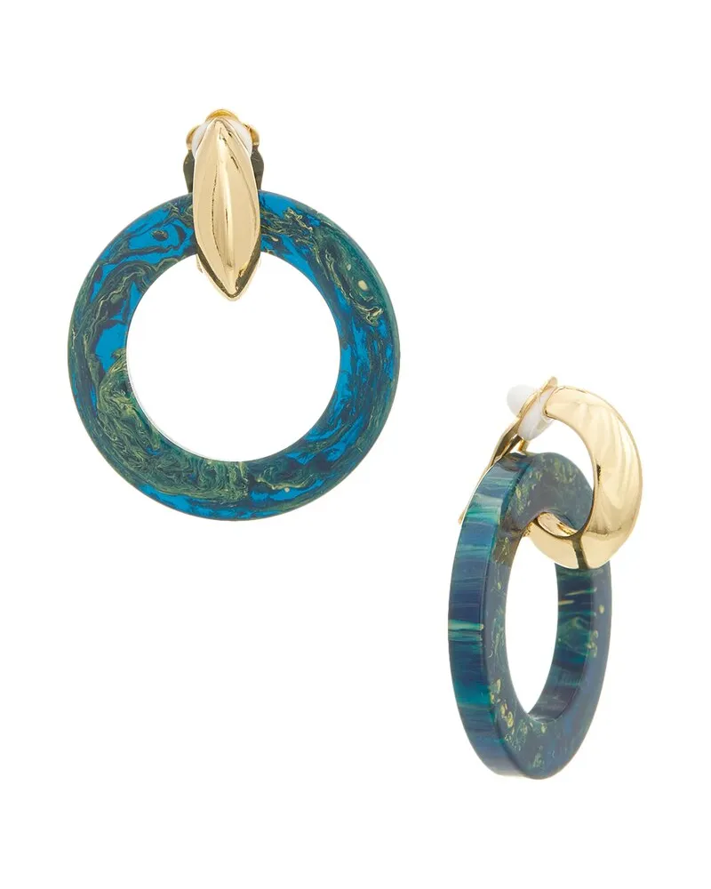 Kenneth Jay Lane Plated Doorknocker Earrings Nocolor