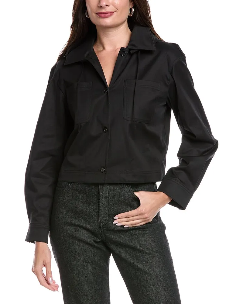 Theory Hooded Crop Jacket Black