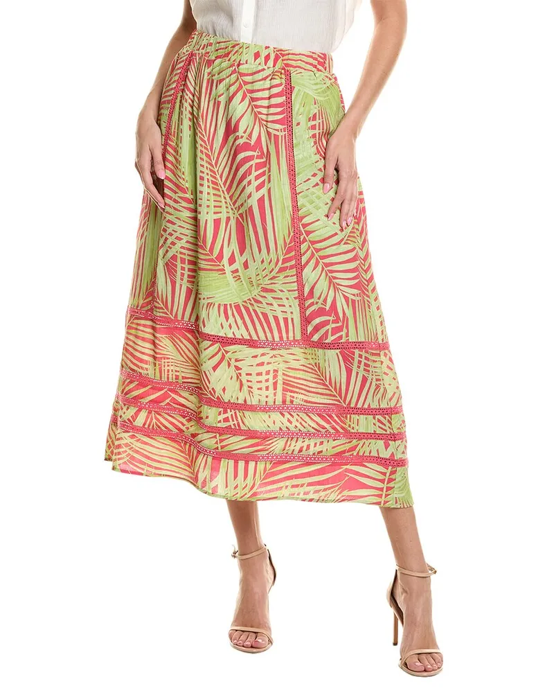 Nicole Miller Lace Trim Skirt Green