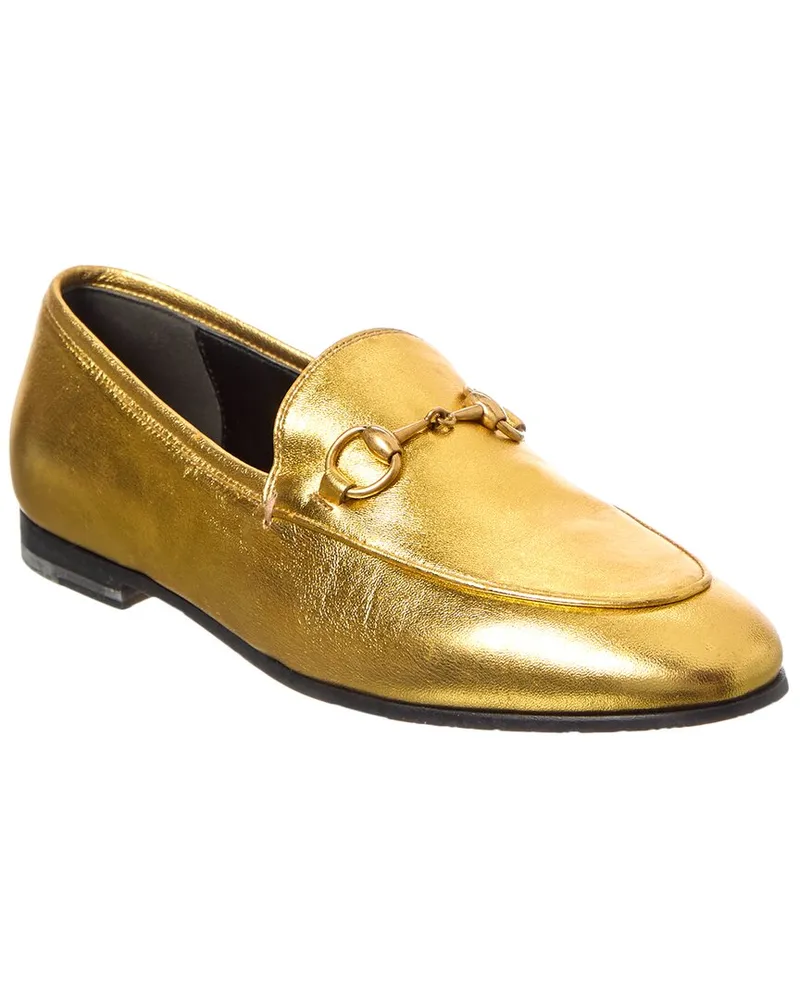 Gucci Jordaan Leather Loafer Gold