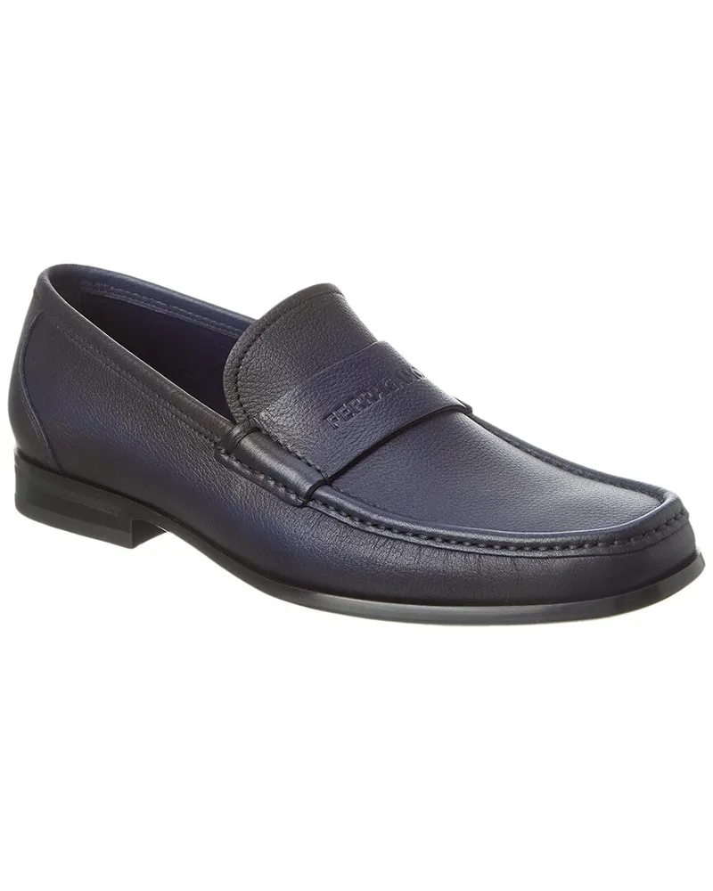 Ferragamo Dupont Leather Loafer Blue