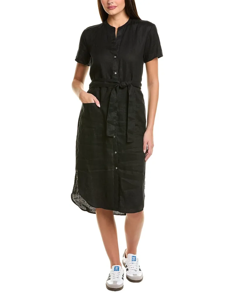James Perse Linen Shirtdress Black