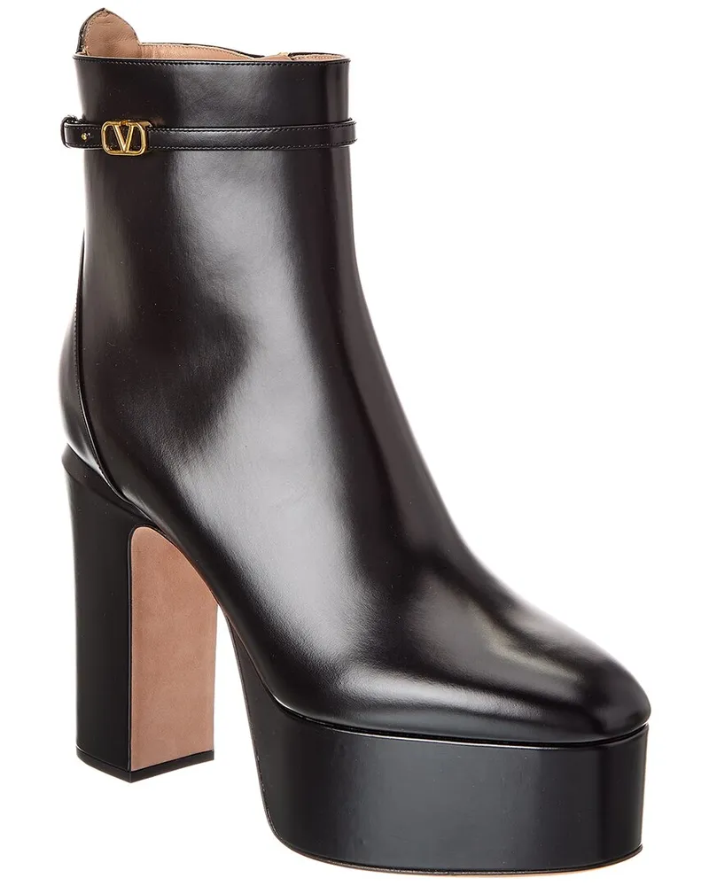 Valentino Garavani VLogo 120 Leather Platform Boot Black