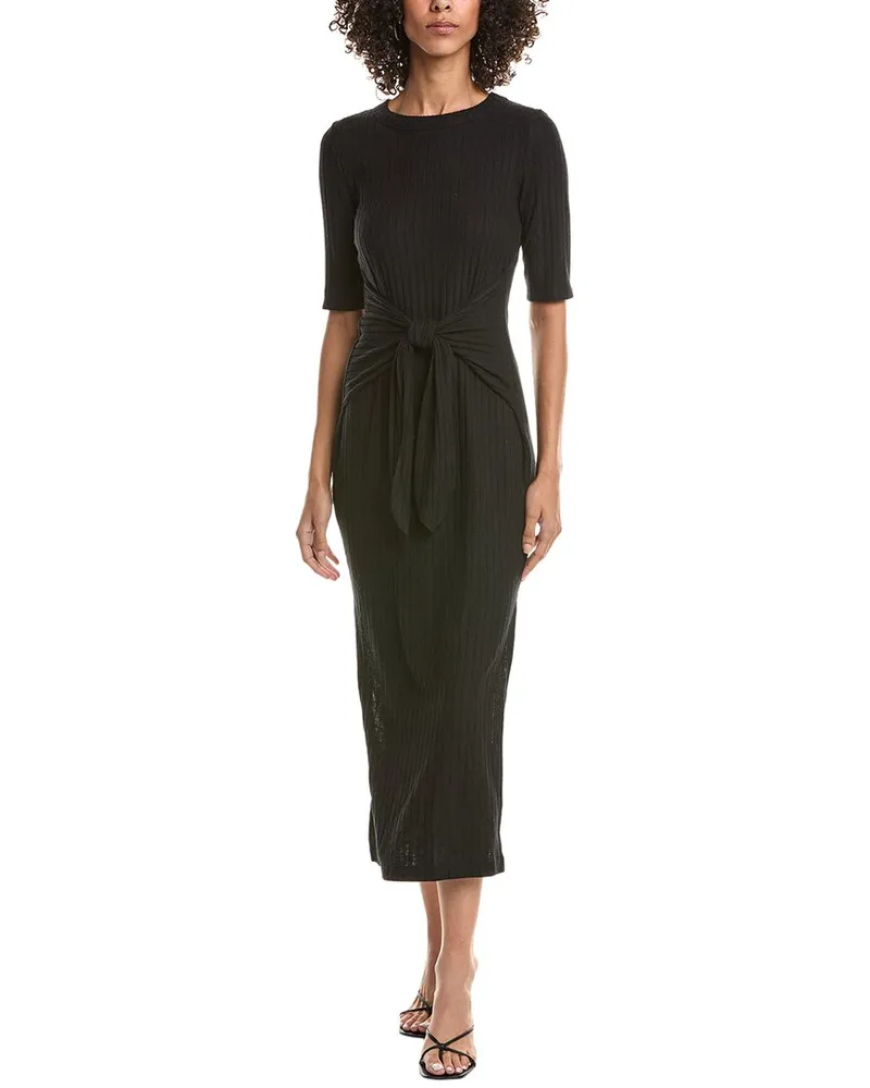 Michael Stars Tie Waist Midi Dress Black