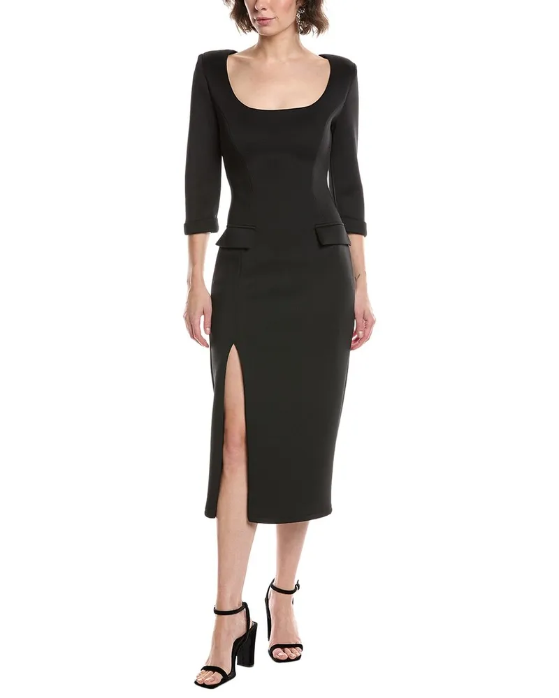 Black Halo Kismet Scuba Midi Dress Black