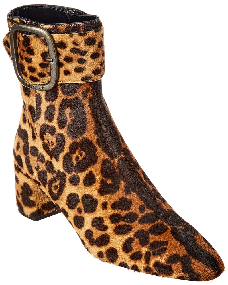 Saint Laurent Joplin 50 Haircalf Bootie Brown