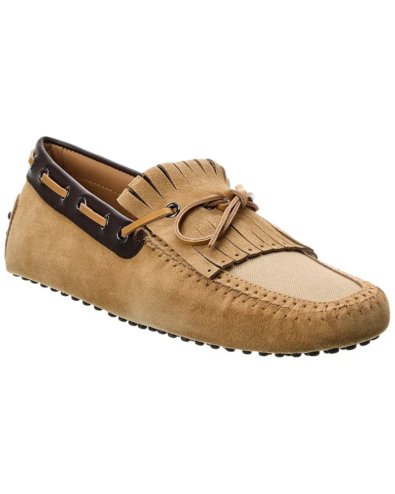 TOD'S TOD’s Canvas & Suede Loafer Brown