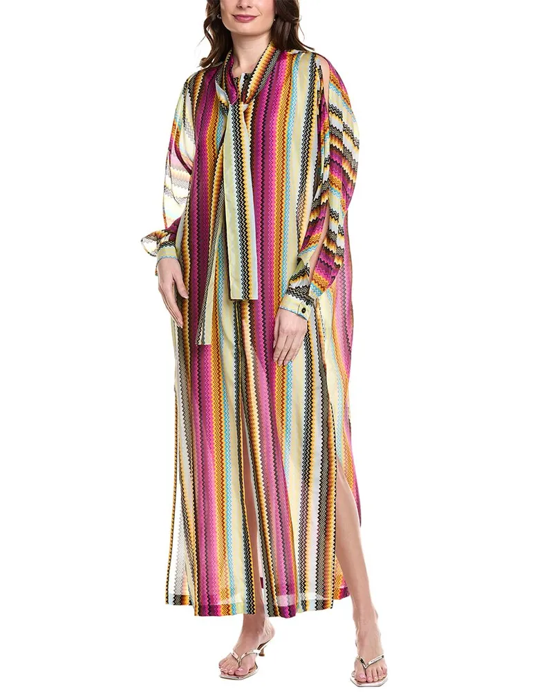 Missoni Missoni Caftan Silk Maxi Dress Purple