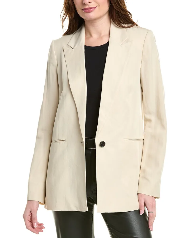 AllSaints Deri Lyn Linen-Blend Blazer White