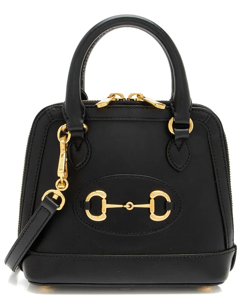 Gucci Black Leather Horsebit 1955 Mini Satchel (Authentic Pre-Loved Nocolor