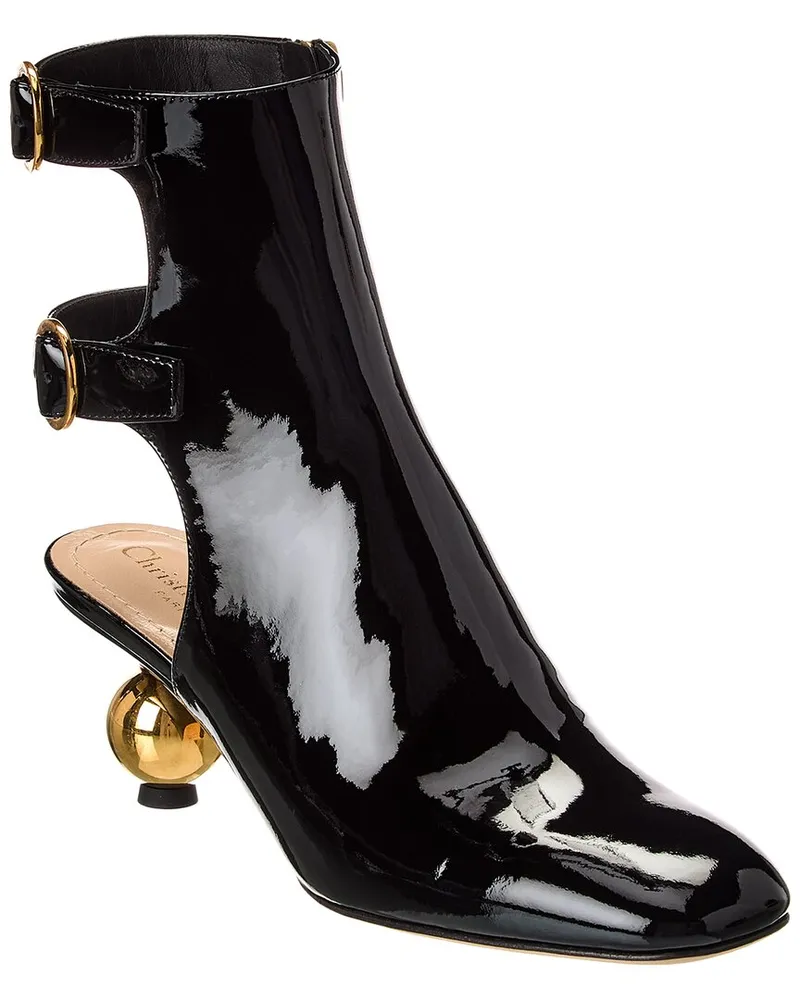 Dior D-Idole Patent Bootie Black
