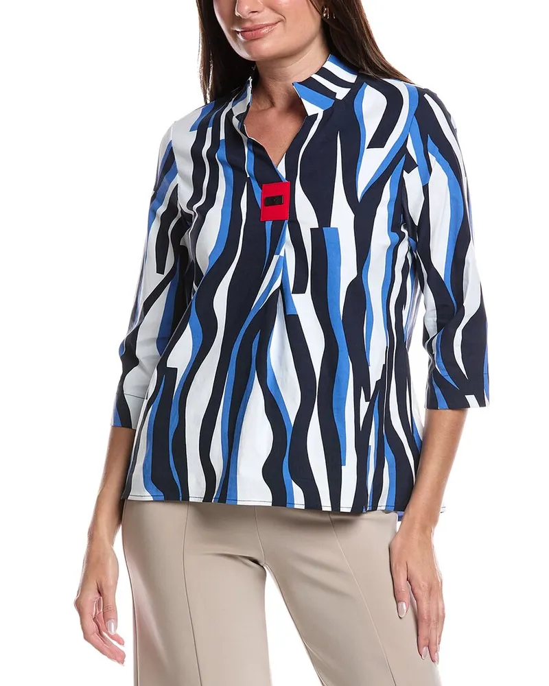 Joseph Ribkoff Front Pleat Top Blue