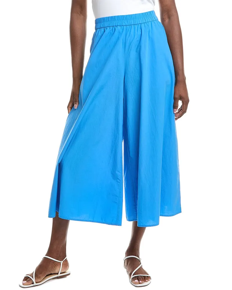 Eileen Fisher Petite Cropped Wide Pant Blue