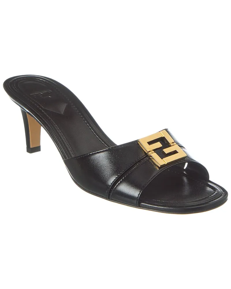 Fendi FFold Leather Sandal Black