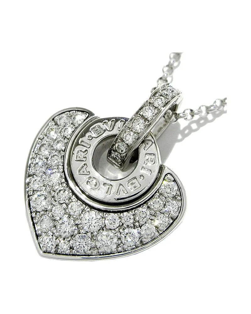 Bulgari 18K 1.00 ct. tw. Diamond Heart Necklace (Authentic Pre-Loved Nocolor
