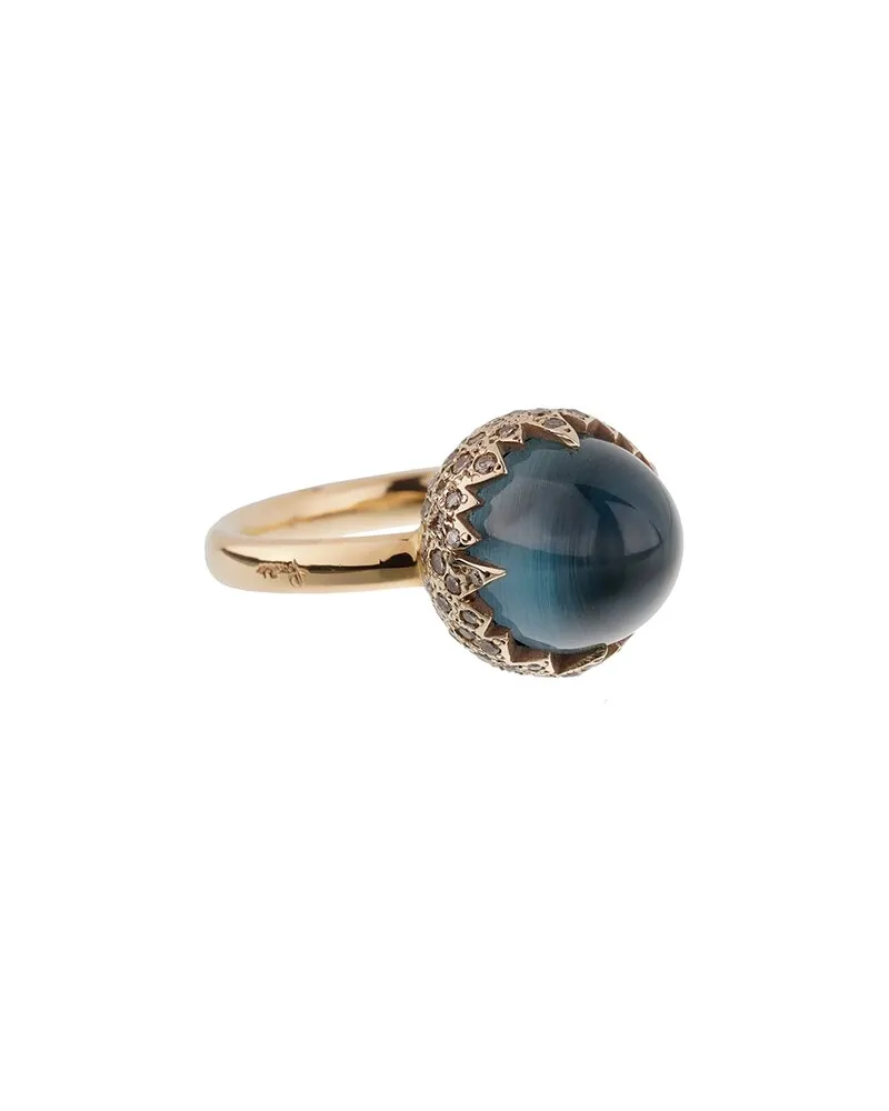 Pomellato 18K 8.25 ct. tw. Diamond & Blue Topaz Cocktail Ring (Authentic Pre-Loved Nocolor