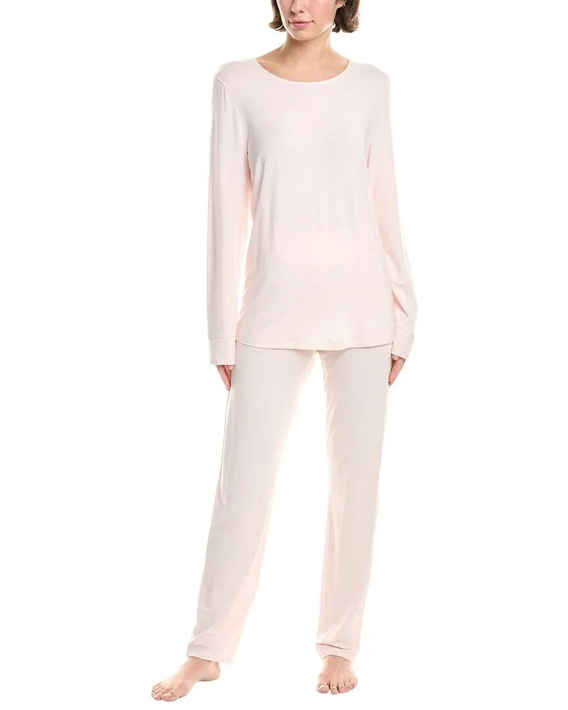 Hanro 2pc Natural Elegance Pajama Pant Set Pink