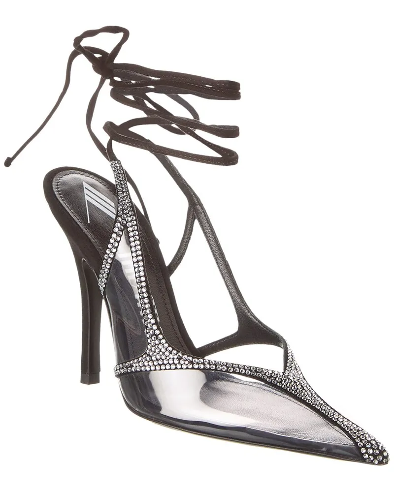 ATTICO Venus Suede & Vinyl Slingback Pump Black