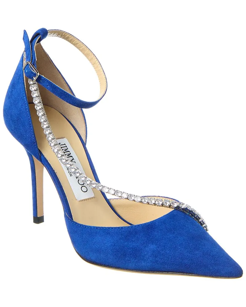 Jimmy Choo Talika 85 Suede Pump Blue