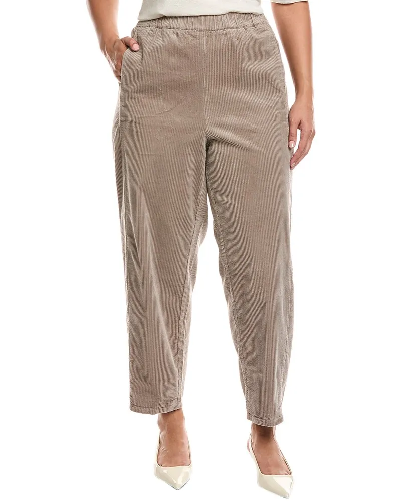 Eileen Fisher Plus Lantern Ankle Pant Brown