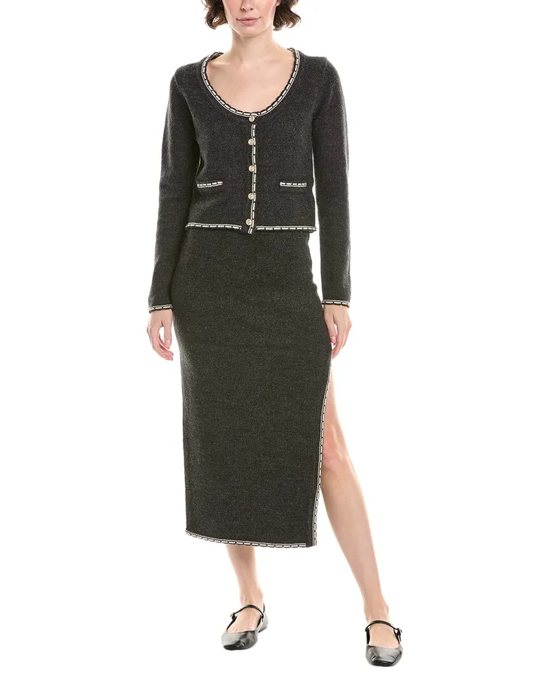 HEARTLOOM 2pc Mya Sweater & Skirt Set Black