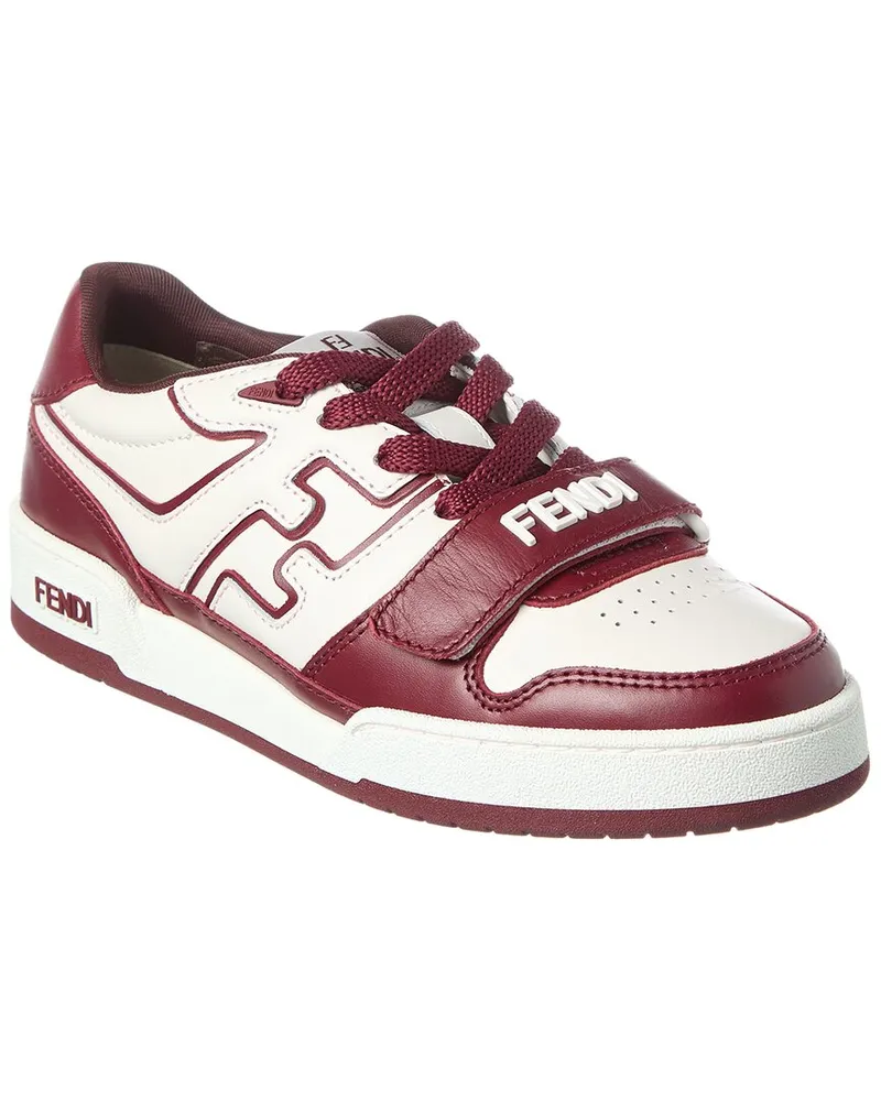 Fendi Match Leather Sneaker Red