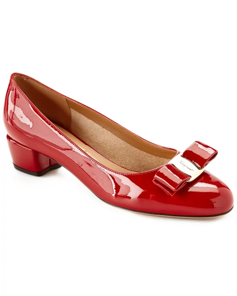 Ferragamo Vara Patent Pump Red
