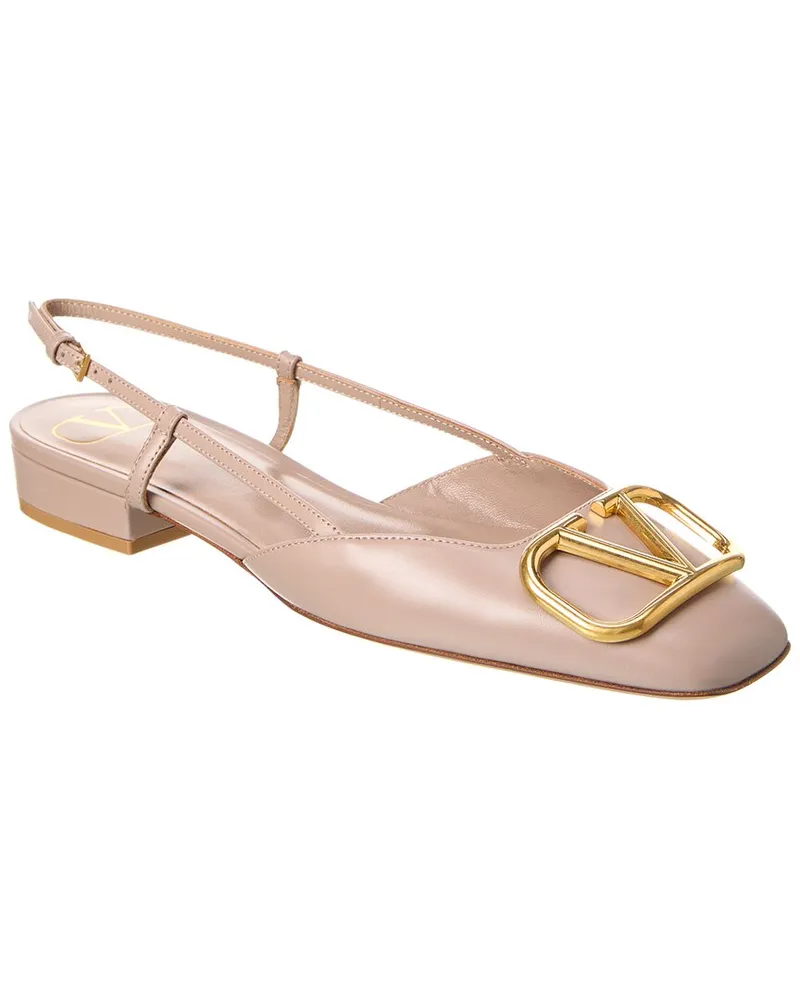 Valentino Garavani VLogo Leather Slingback Flat Pink