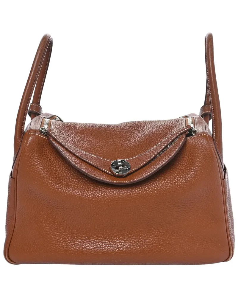 Hermès Gold Taurillon Clemence Leather Lindy (Authentic Pre-Loved Nocolor