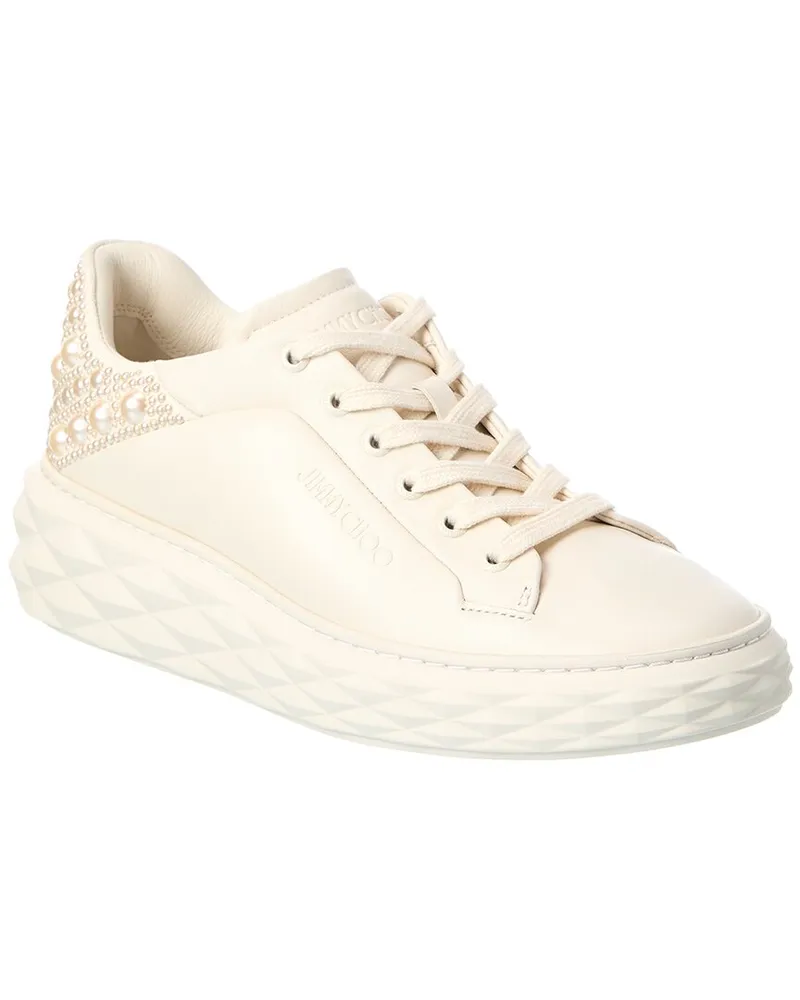 Jimmy Choo Diamond Maxi/F II Leather Sneaker White