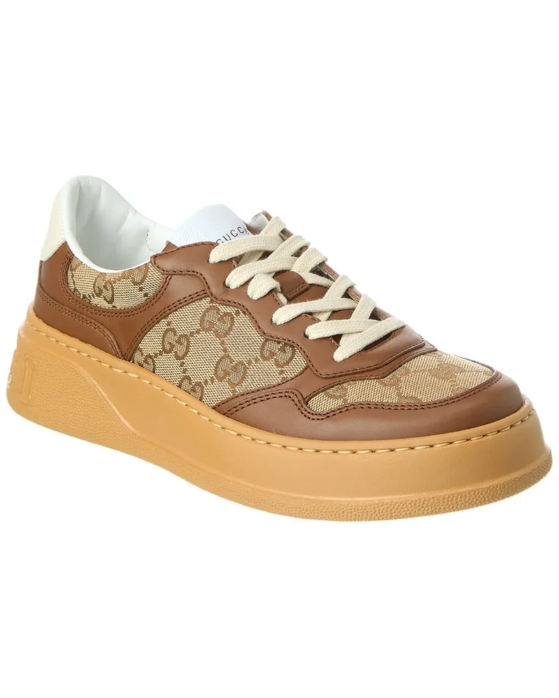Gucci GG Canvas & Leather Sneaker Brown