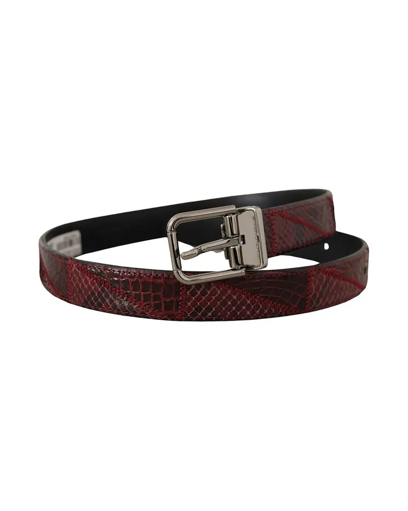 Dolce & Gabbana Python, Alligator & Leather Belt Red