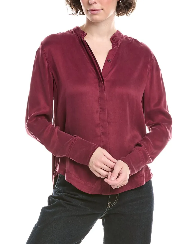 Bella Dahl Mandarin Collar Shirt Purple