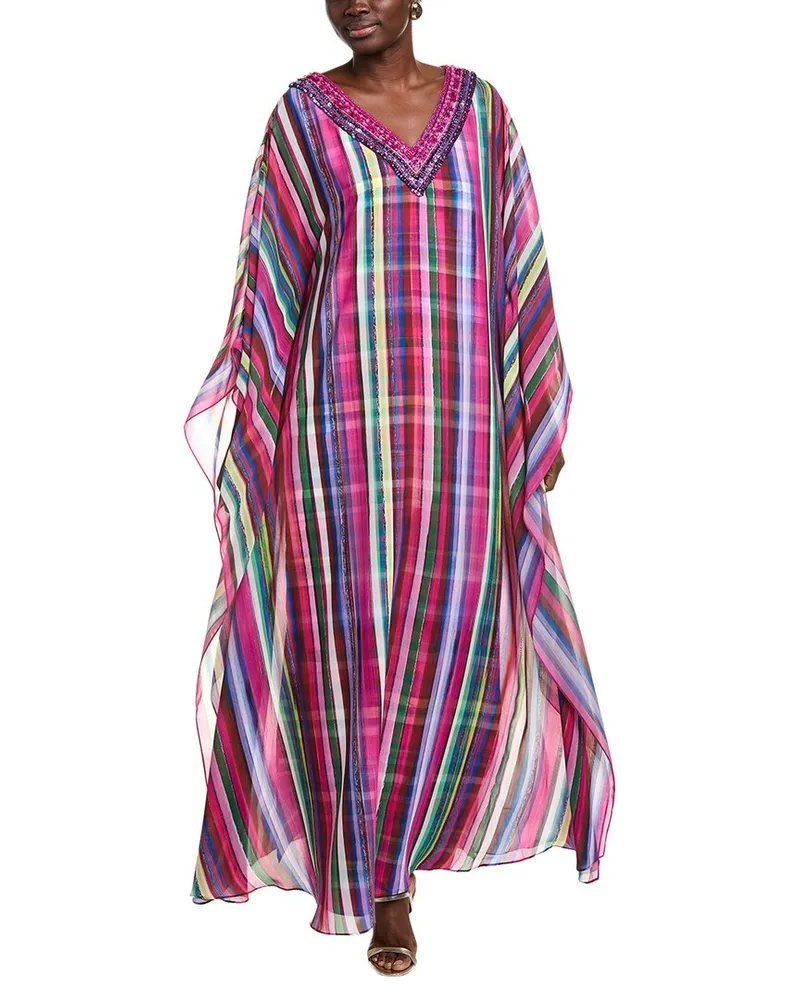 Badgley Mischka Striped Caftan Purple