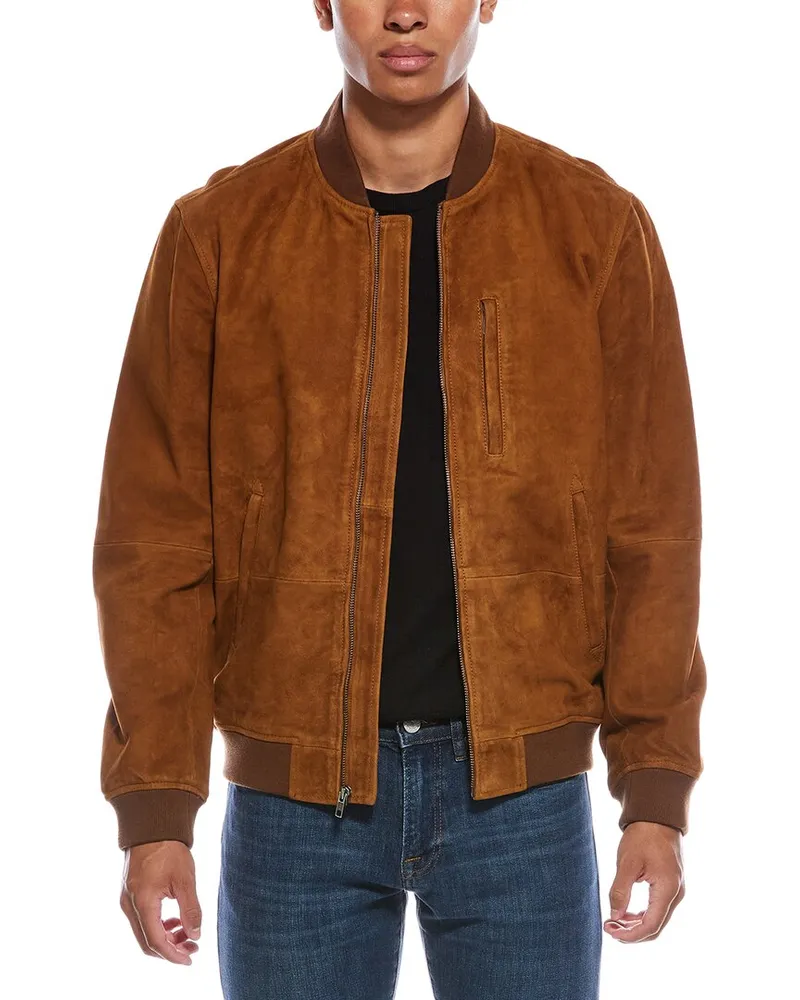 Elie Tahari Suede Jacket Brown