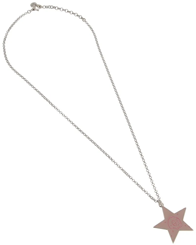 Gucci Silver Star Enamel Necklace Nocolor