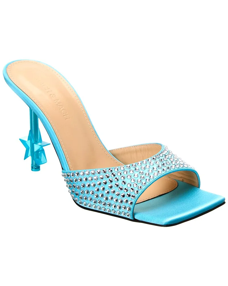 Mach & Mach Crystal-Embellished Star Satin Mule Nocolor