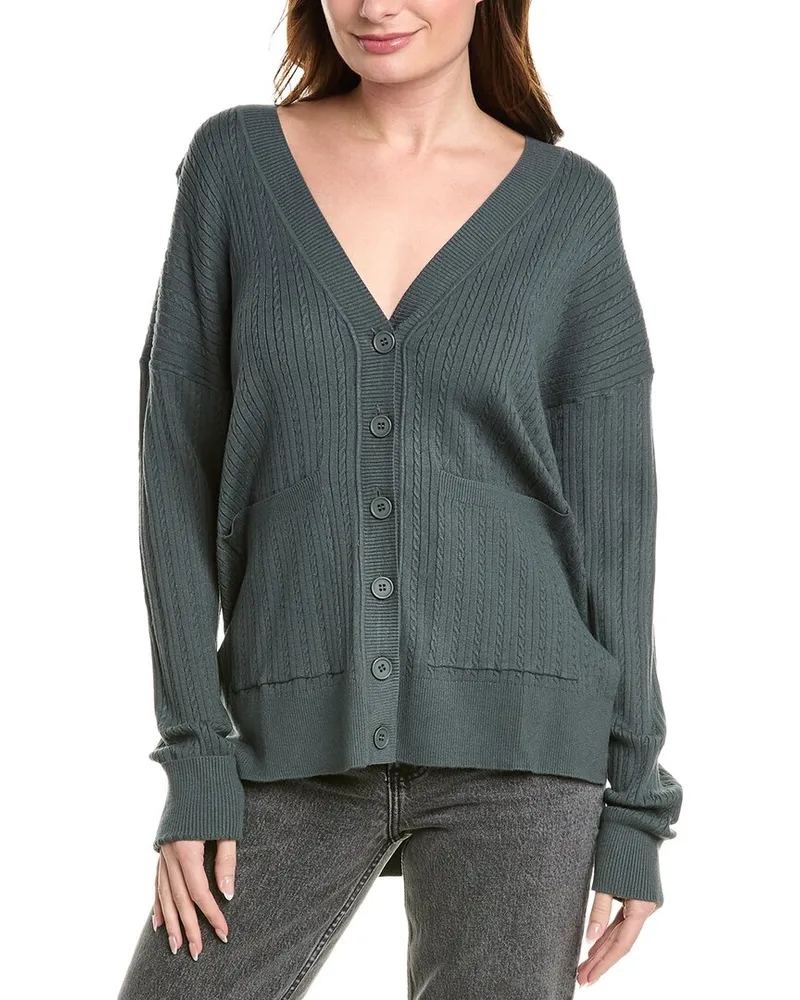 Splendid Veronica Cable Cardigan Green