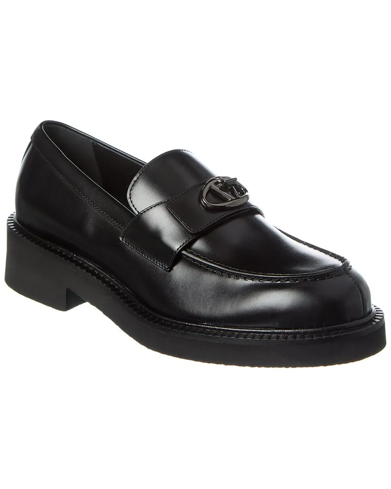 Valentino Garavani Logo Leather Loafer Black