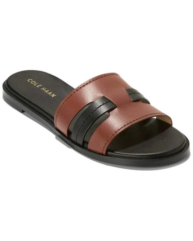 COLE HAAN Flynn Slotted Leather Slide Sandal Nocolor