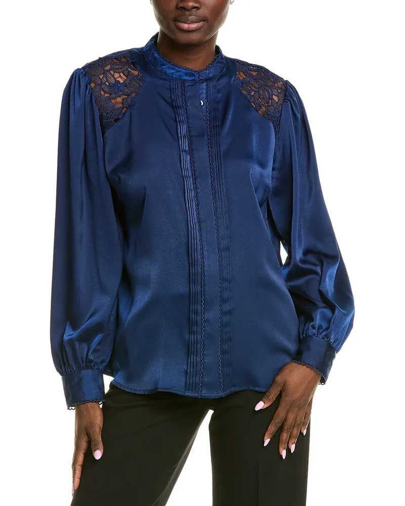 Elie Tahari Esperanza Blouse Blue
