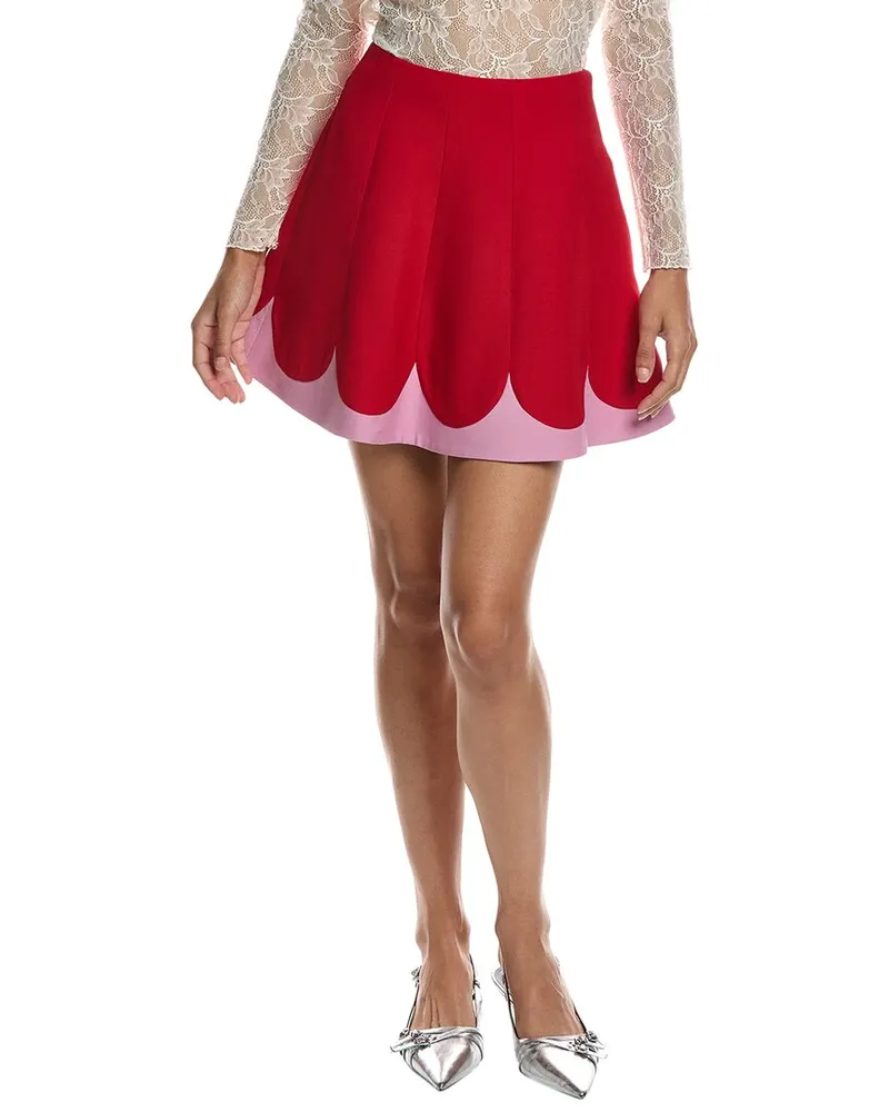 Valentino Garavani Mohair & Wool-Blend Mini Skirt Red