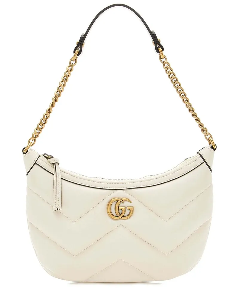 Gucci White Matelasse Leather GG Marmont Small Shoulder Bag (Authentic Pre-  Loved Nocolor