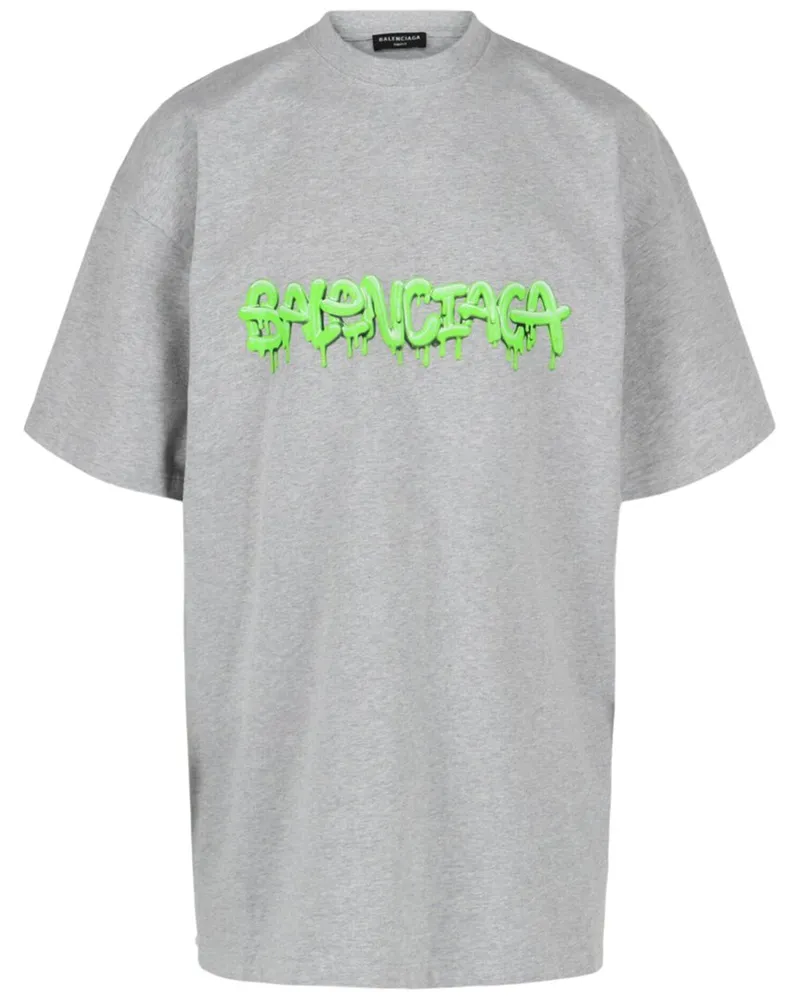 Balenciaga Slime Logo Oversized T-Shirt Grey