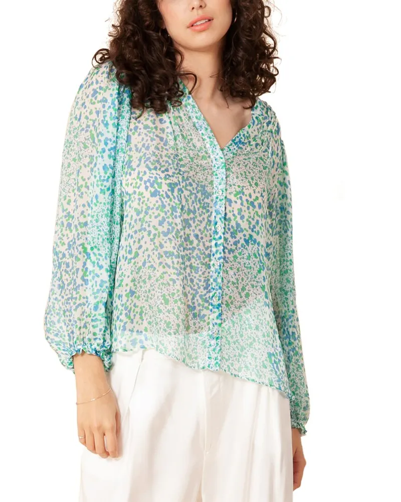 Hale Bob V-Neck Silk-Blend Top Nocolor